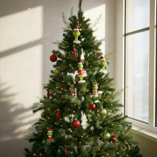 Grinch Christmas Tree with White Fairy Lights
