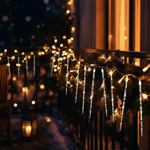 Add Icicle Lights for a Frosty Glow