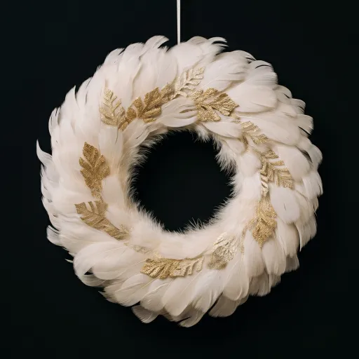 Ivory Feathers & Gold Accents