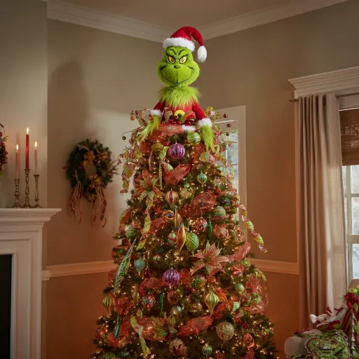 Big Grinch Face Ornament Statement Tree