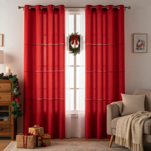 Layered Red Curtains