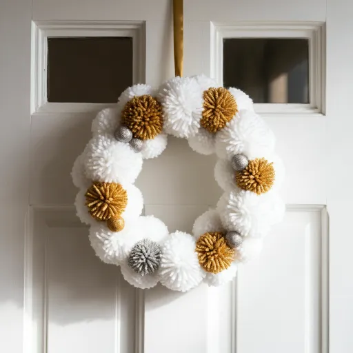 Metallic Accent Pom Pom Wreath