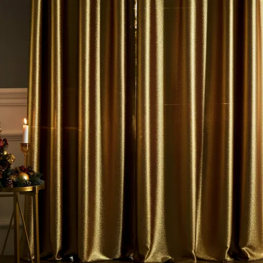 Metallic Gold Holiday Curtains