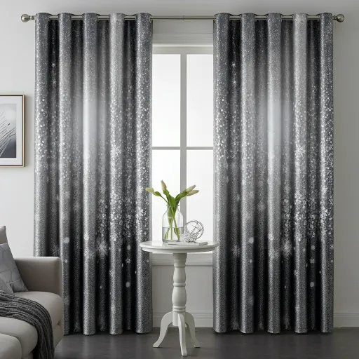 Metallic Silver Snowfall Curtains
