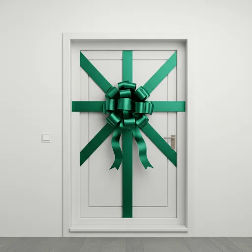 Minimalist Green Ribbon Door Design