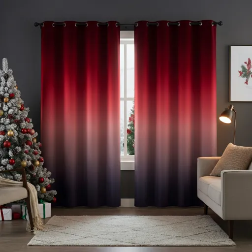 Ombre Red Curtains
