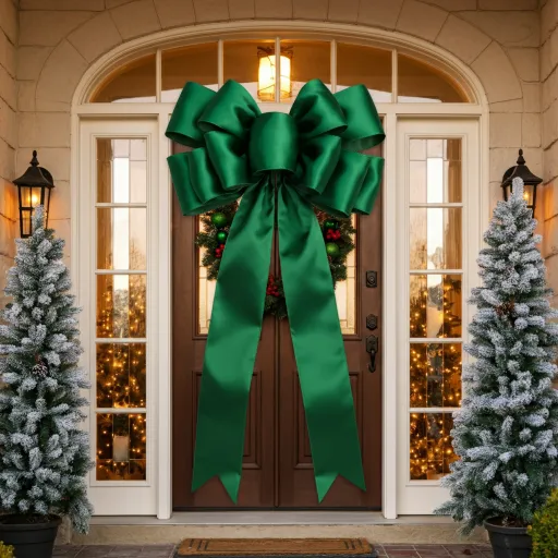 Oversized Green Door Bow Decoration
