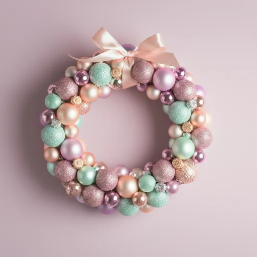 Pastel Pink & Mint Ornament Wreath