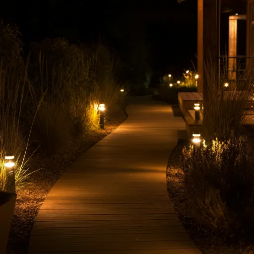 Lights Around Potted Trees or Shrubs