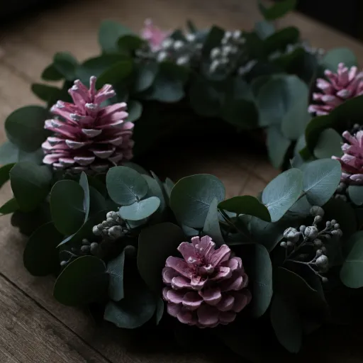 Pink Pinecone and Eucalyptus Wreath