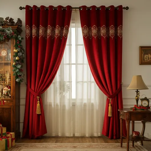 Red Curtains with Gold Accents