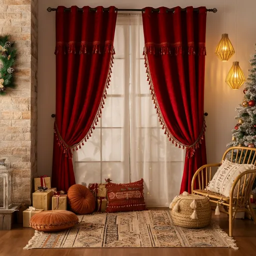 Red Curtains with Tassels or Fringe