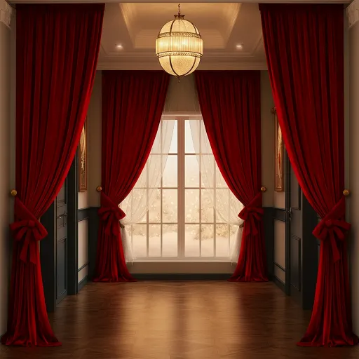 Red Velvet Bow Tie Curtains