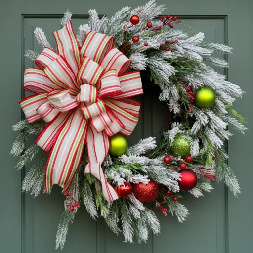 Red and White Christmas Wreath