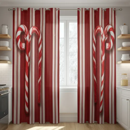 Red and White Striped Curtains