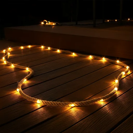 Use Rope Lights for Deck Borders