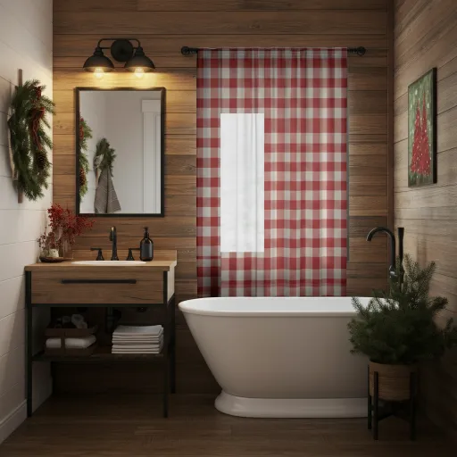 Rustic Farmhouse Plaid Curtain