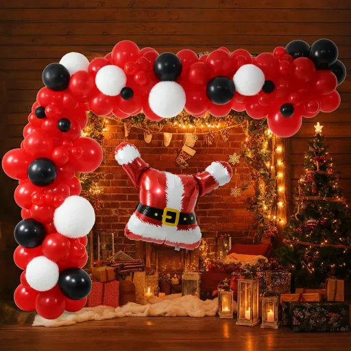 Santa-Inspired Balloon Garland