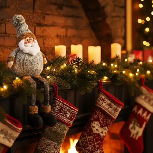 Santa on Fireplace Mantel