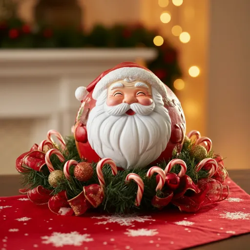 Santa with Candy Cane Garland