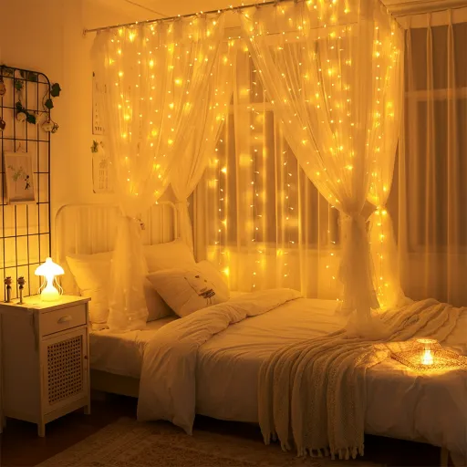 Christmas Lights Ideas on How to Decorate Sheer Curtains