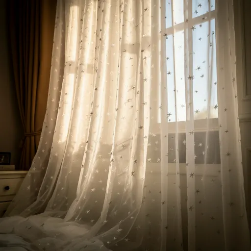 Sheer Curtains with Star Embroidery