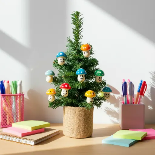 Smiley Mushrooms for a Playful Tree