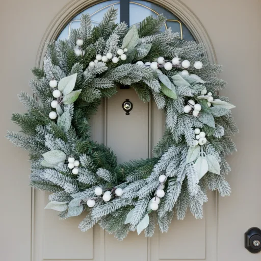Snowy Green Wreath with White Details