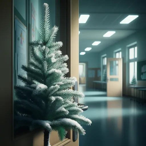 Snowy Pine Christmas Tree Door