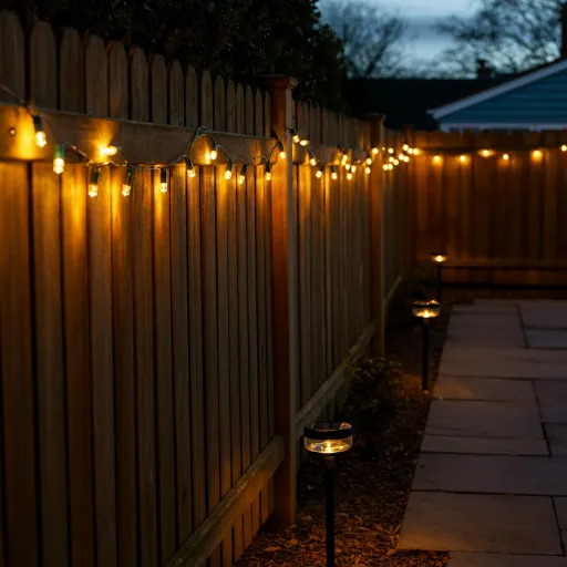 Solar-Powered Christmas Light Fence