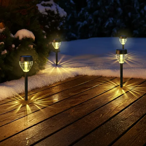 Solar Stake Lights Around the Deck Edges