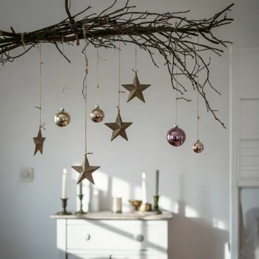 String Stars and Baubles on Branches