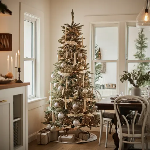 Elegant Neutral Pencil Christmas Tree Display