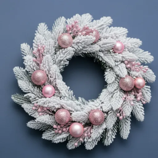 White & Pink Flocked Wreath