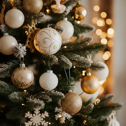 White Gold Tree Ornaments