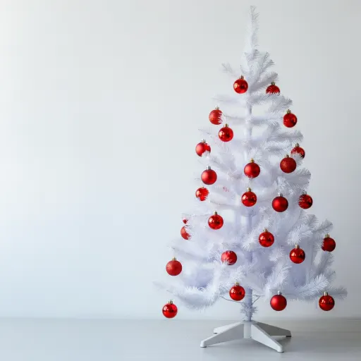 White Tree With Cherry-Red Ornaments