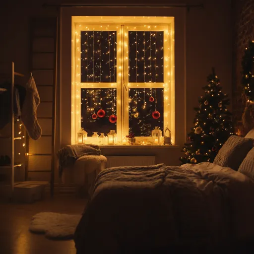 Christmas Festive Lights On The Bedroom Window