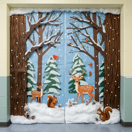 Winter Forest Christmas Tree Door