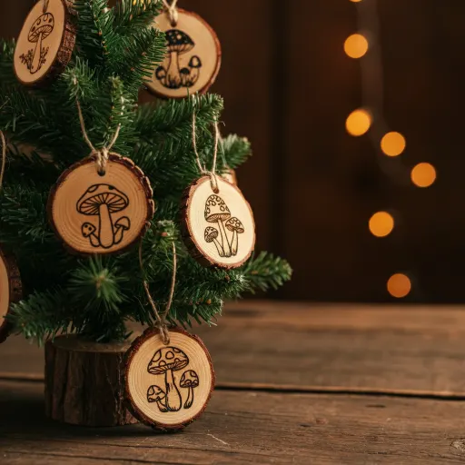 Woodburned Mushrooms with Painted Details