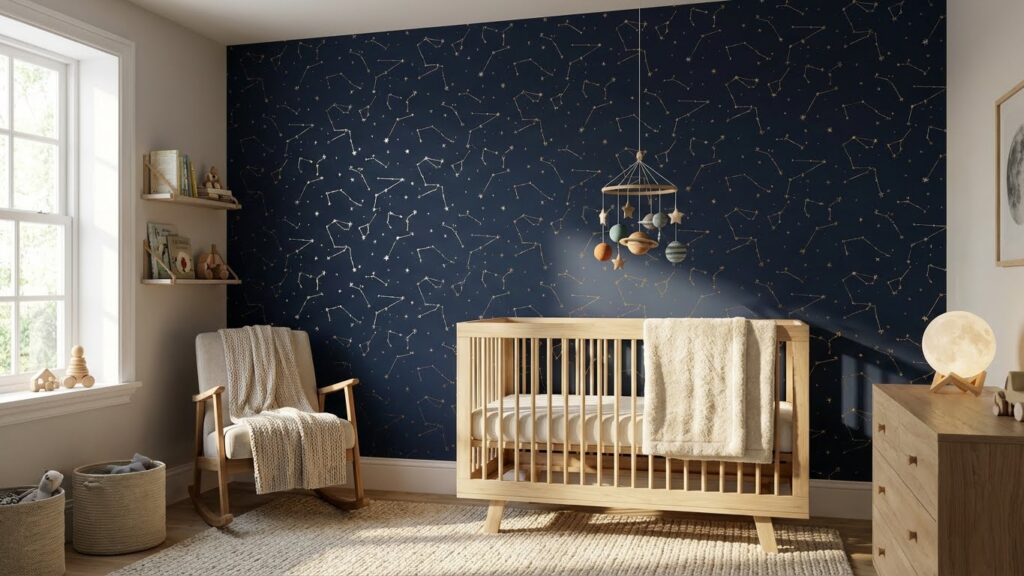 Constellation Accent Wall Wallpaper