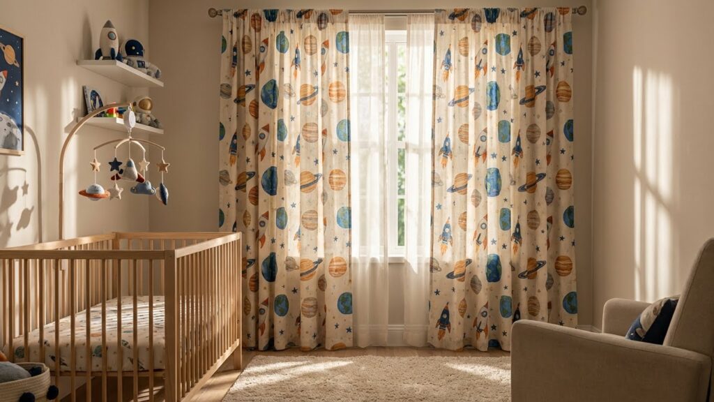 Curtains with Space Motifs