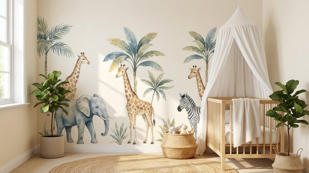 Gallery Wall With Safari Baby Animals