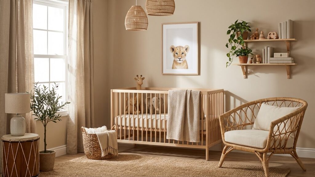 Neutral Safari Nursery With Soft Earth Tones