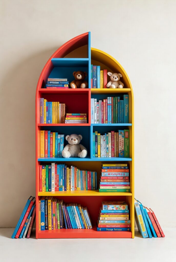 Arched Rainbow Shelf with Bears