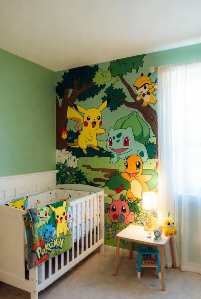 Forest Pokémon Nursery Mural
