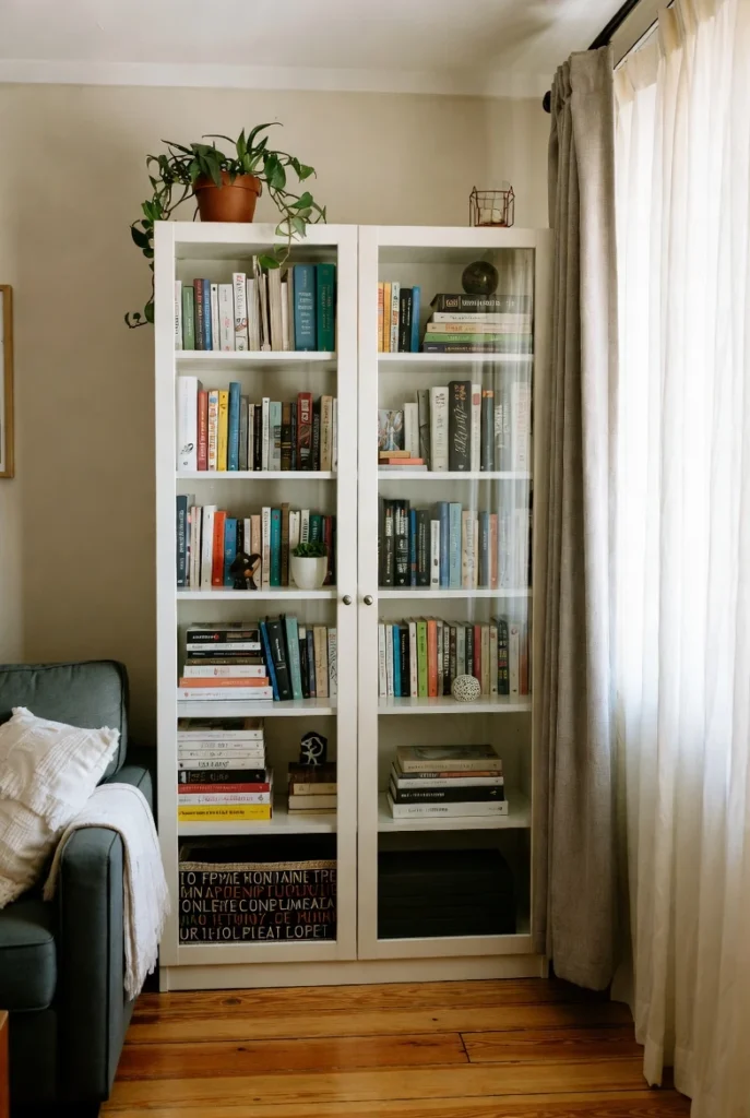 Elegant Glass-Door Bookshelf Inspiration