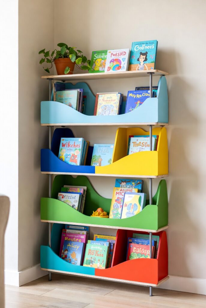 Tiered Rainbow Book Display