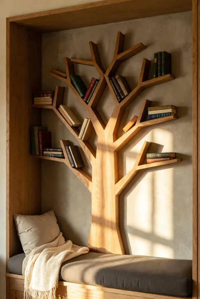 Nook Tree Shelf with Cozy Bench