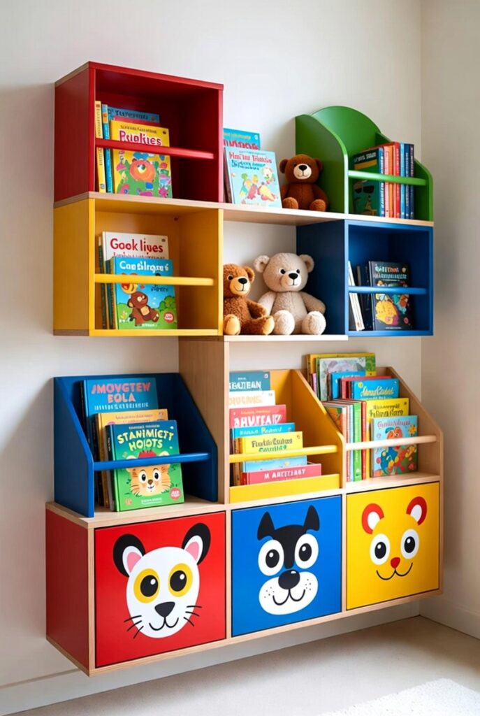 Animal Cubby Wall Bookshelf