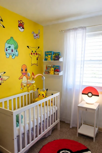 Cheerful Pokémon Nursery Wall
